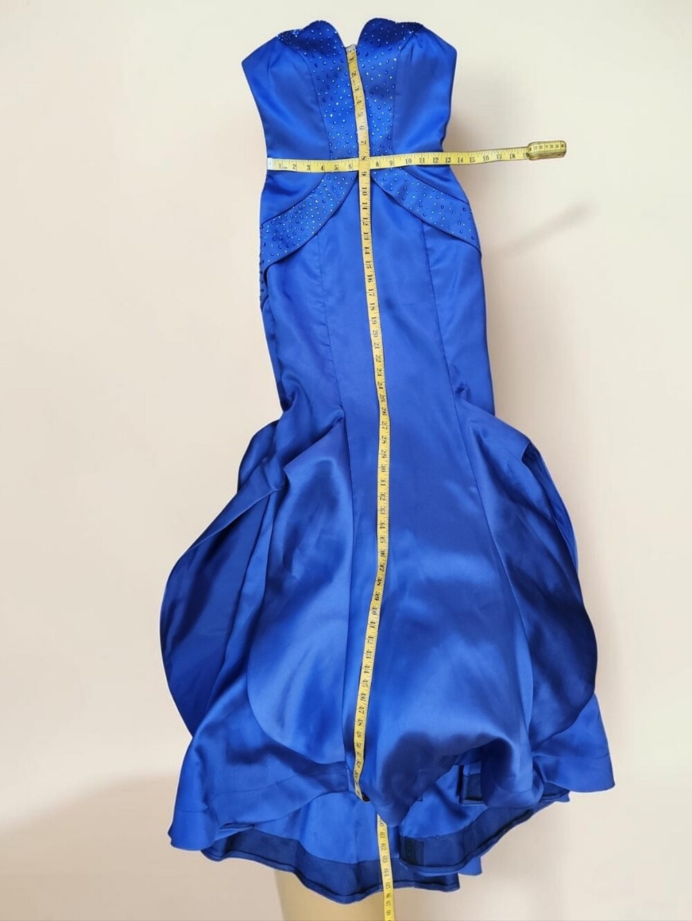 MAC DUGGAL Royal Blue Strapless Mermaid Evening Gown - Size XS - Picture 10 of 13